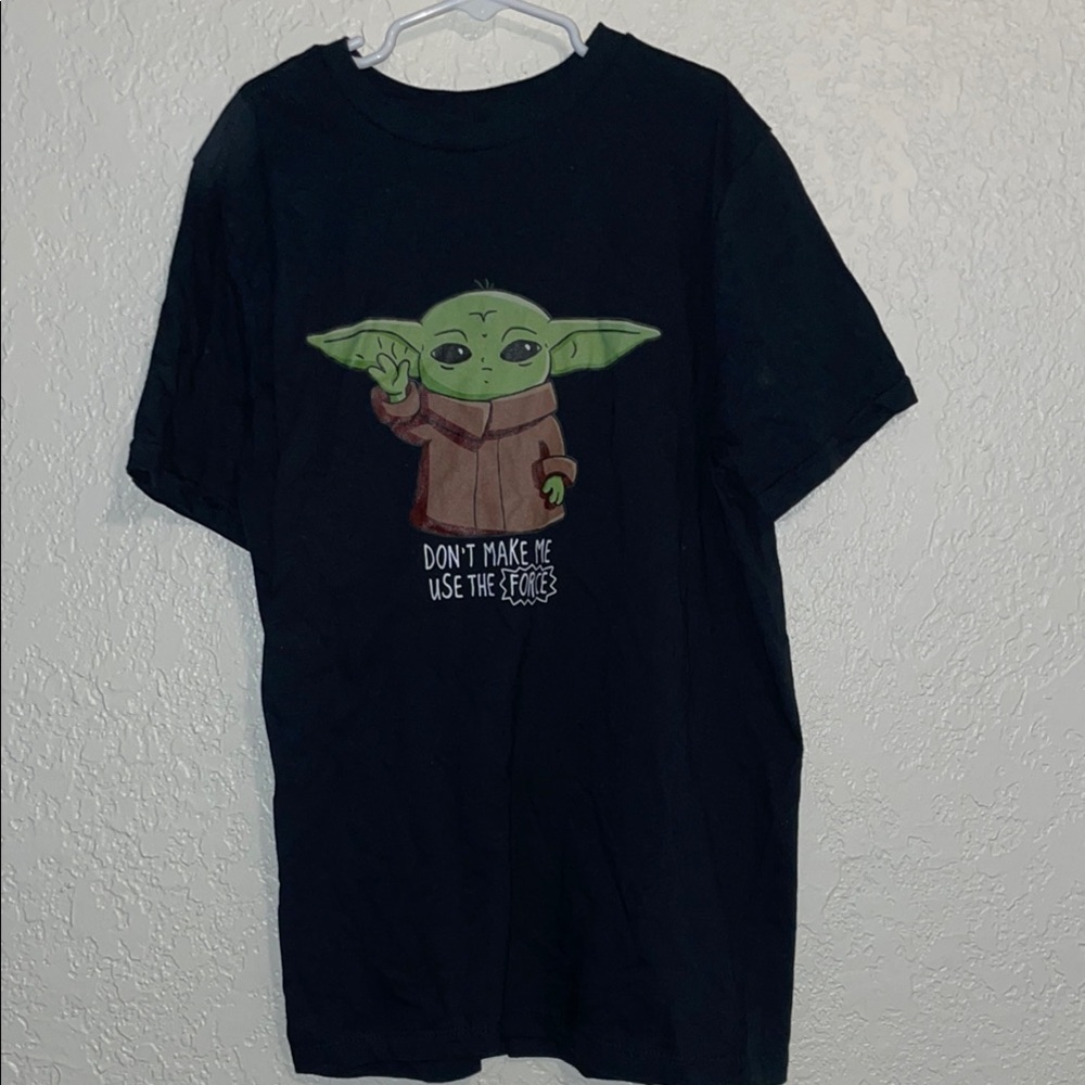 Star Wars Black and Green baby yoda Graphic Tee